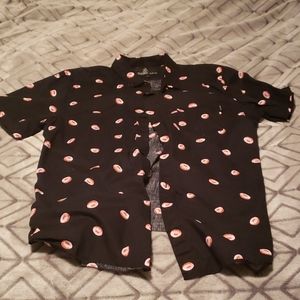 Large black donut print shirt